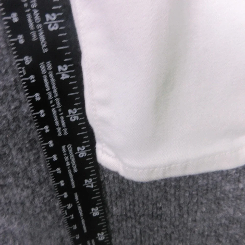 7 For All Mankind The High Waist Ankle Skinny Jeans Womens 25 White Denim